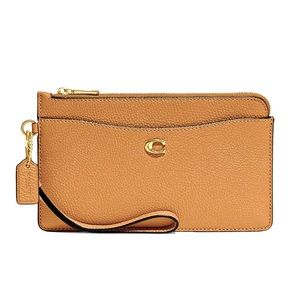 Coach Pebbled Large Zip Wristlet
